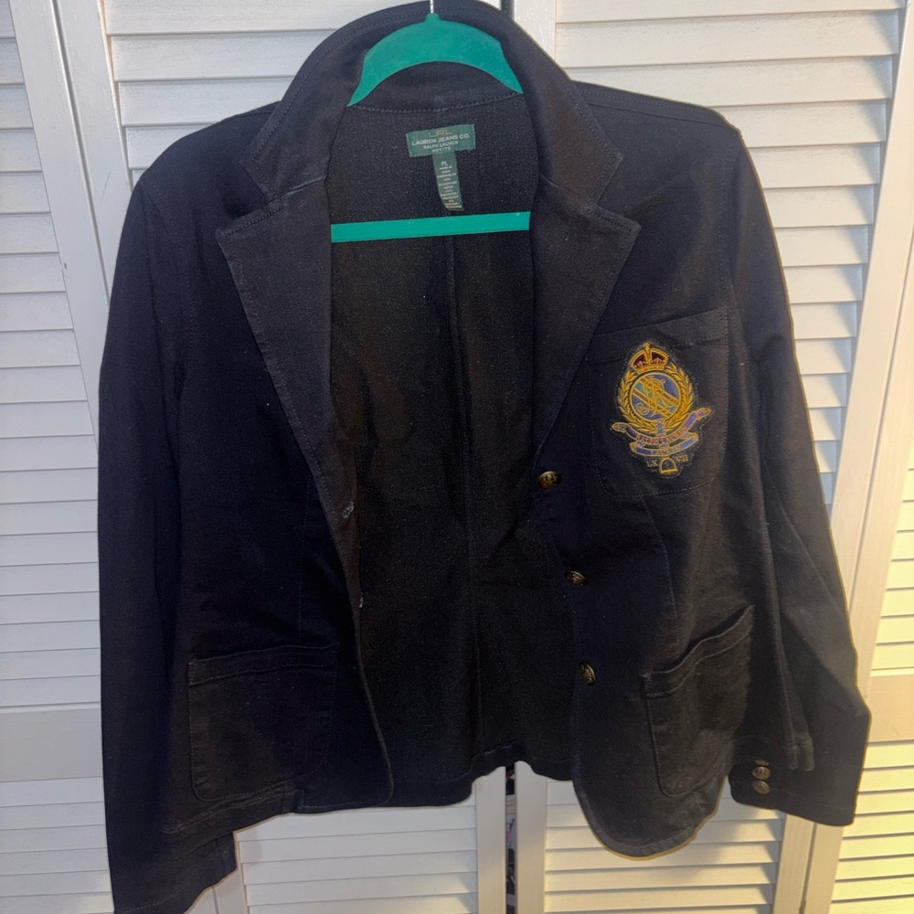 Ralph Lauren Black Blazer with Green Accents